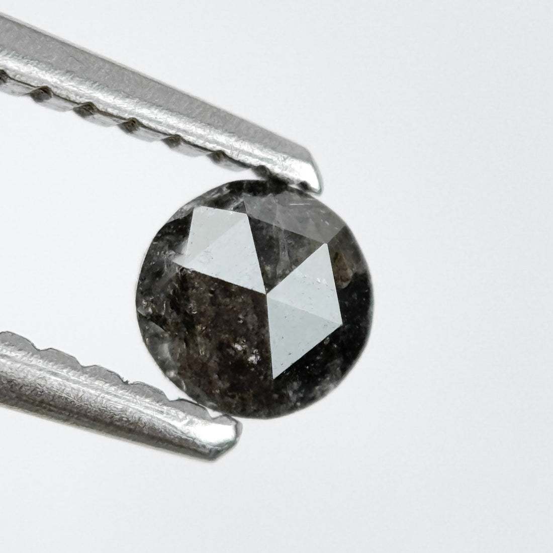 0.23 Ct Round Rose Cut Black Natural Salt and Pepper Diamond
