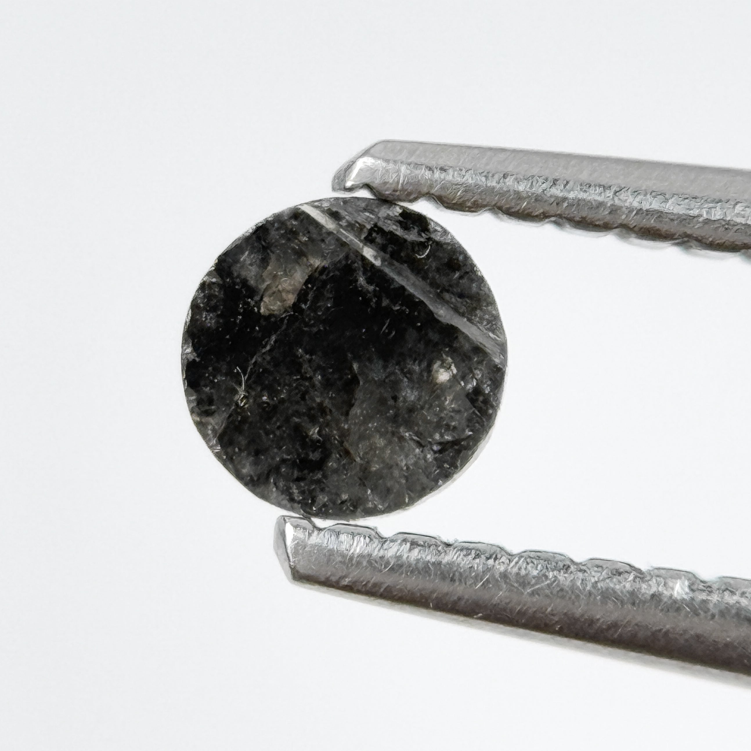 0.23 Ct Round Rose Cut Black Natural Salt and Pepper Diamond