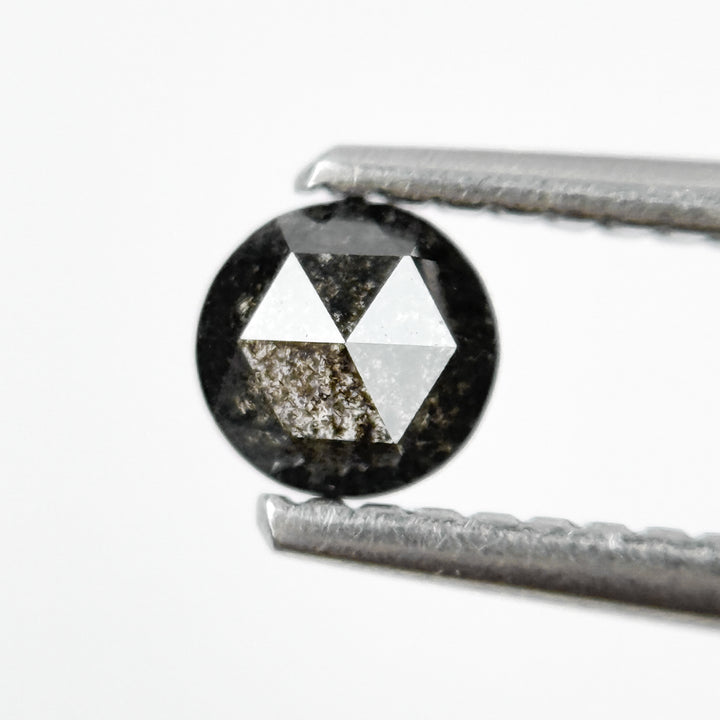 0.38 Ct Round Rose Cut Grey Natural Fancy Diamond