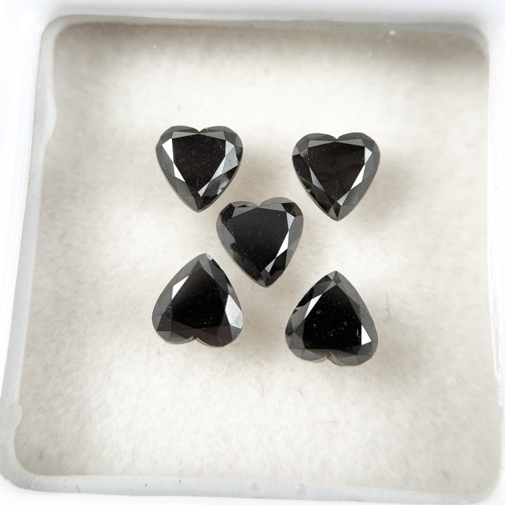 4.5 MM Heart Brilliant Cut Black Natural Fancy Diamond