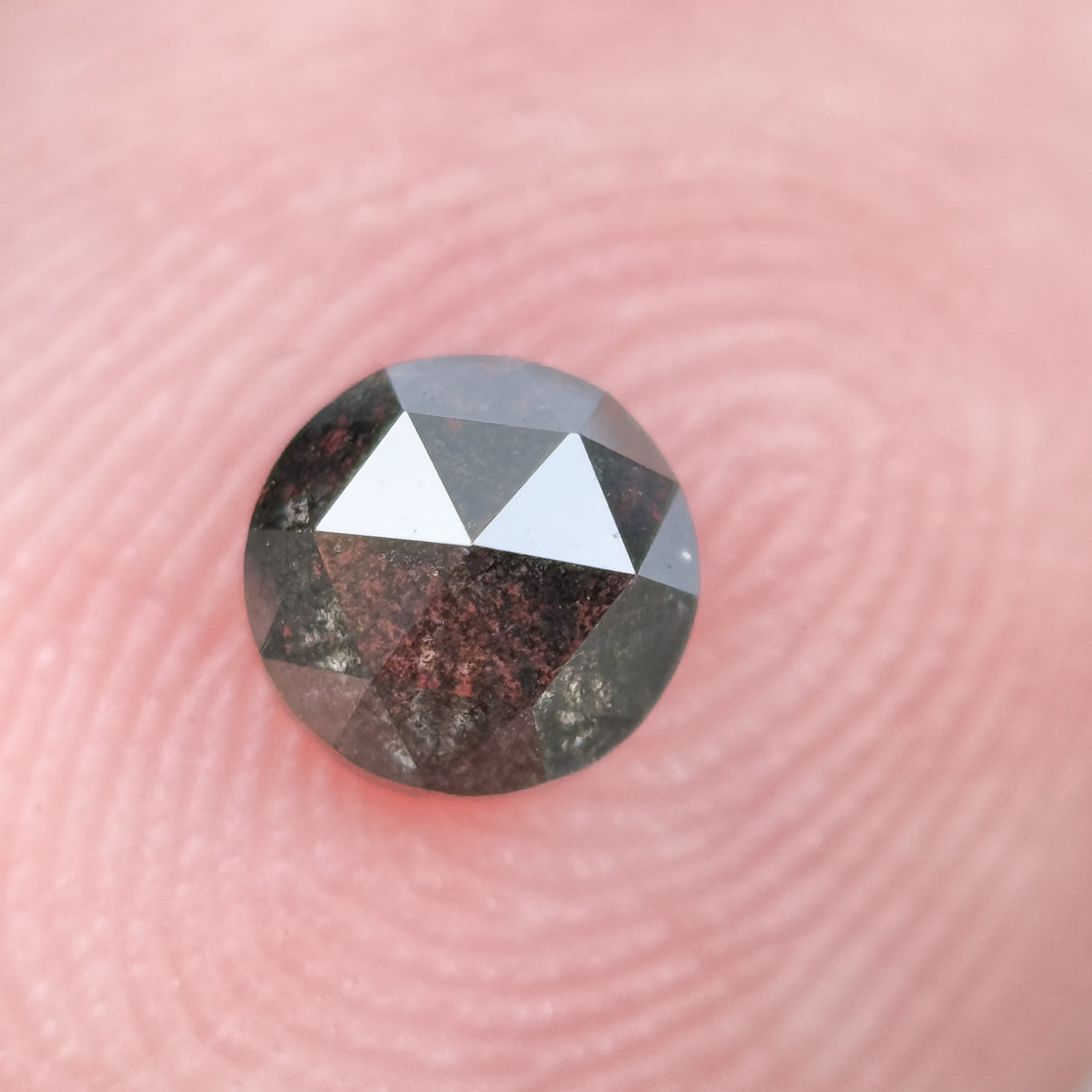 0.38 Ct Round Rose Cut Grey Natural Fancy Diamond
