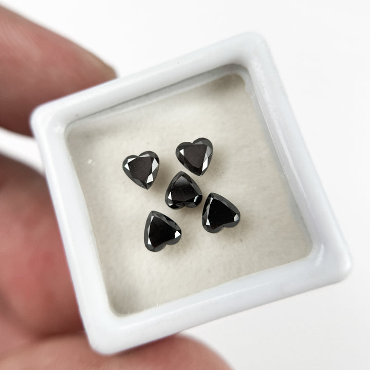 4.5 MM Heart Brilliant Cut Black Natural Fancy Diamond