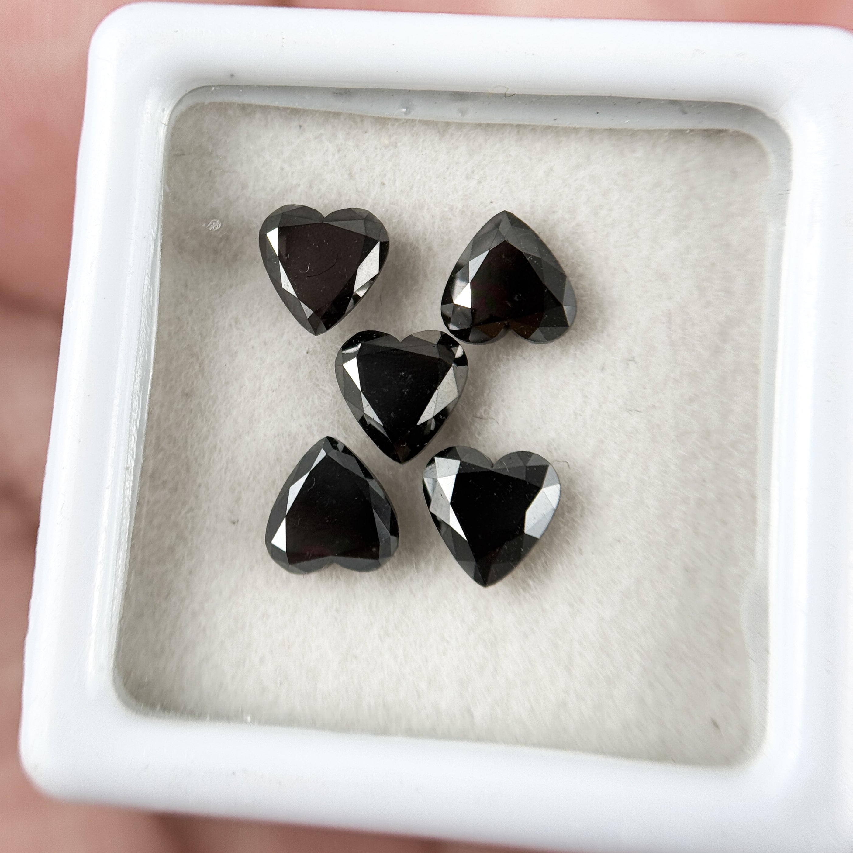 5.5 MM Heart Brilliant Cut Black Natural Fancy Diamond