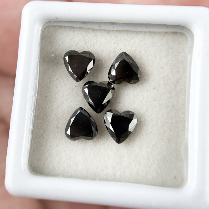 5.5 MM Heart Brilliant Cut Black Natural Fancy Diamond