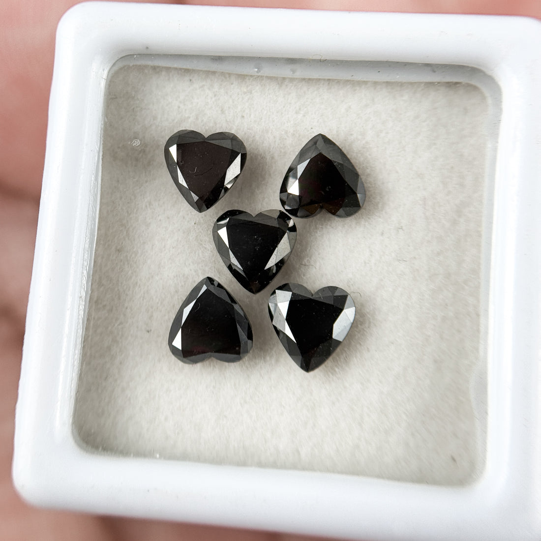 6 MM Heart Brilliant Cut Black Natural Fancy Diamond