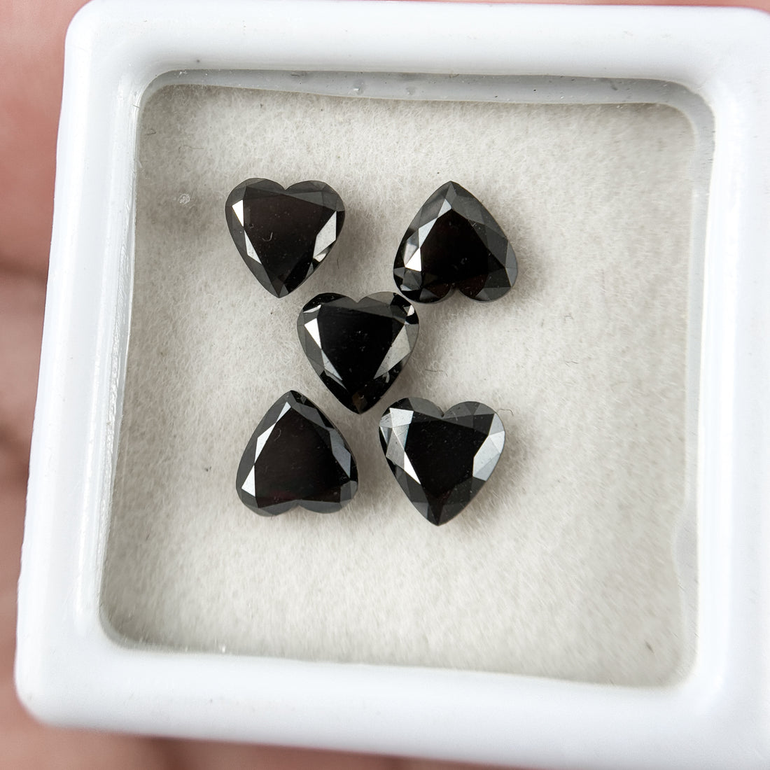 6 MM Heart Brilliant Cut Black Natural Fancy Diamond