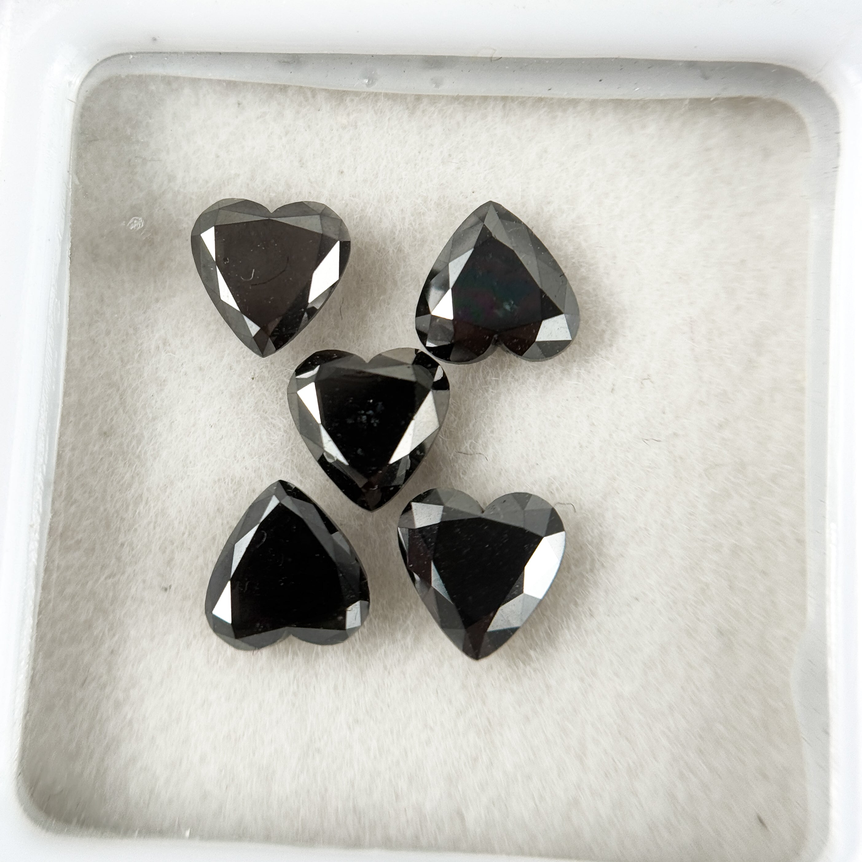 6 MM Heart Brilliant Cut Black Natural Fancy Diamond