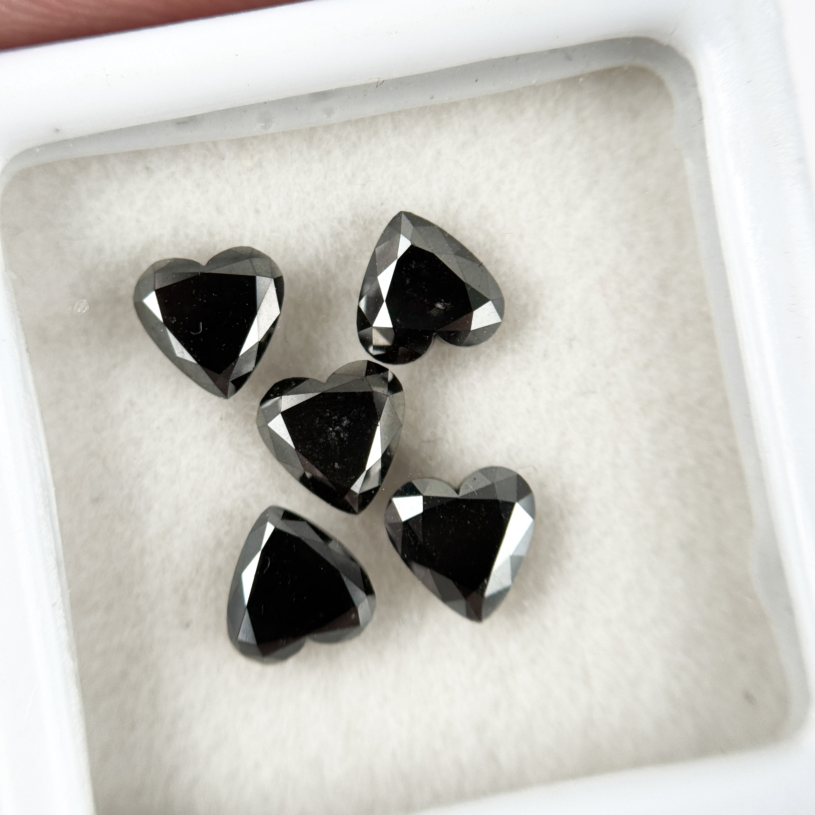 6 MM Heart Brilliant Cut Black Natural Fancy Diamond