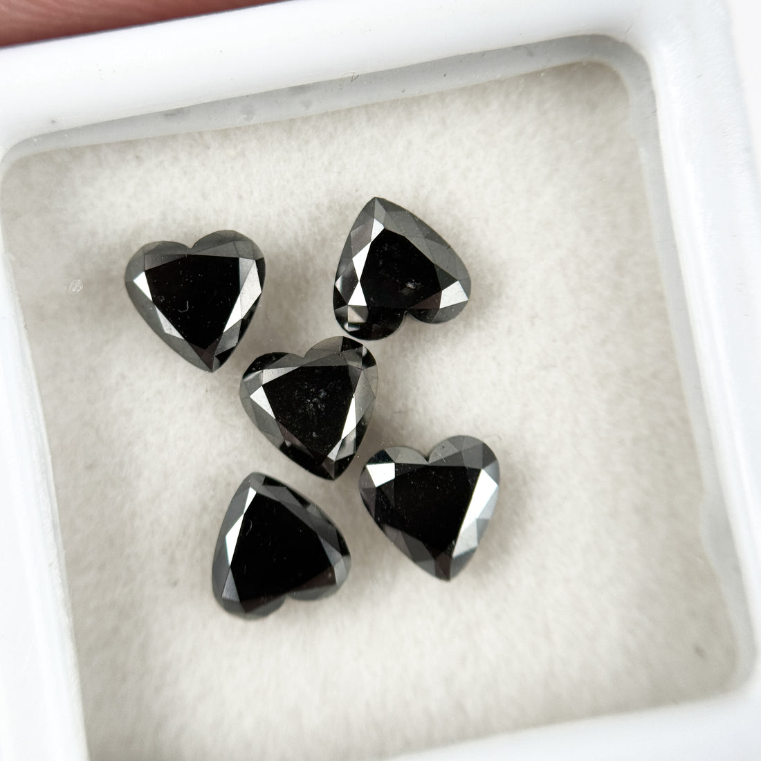 6 MM Heart Brilliant Cut Black Natural Fancy Diamond