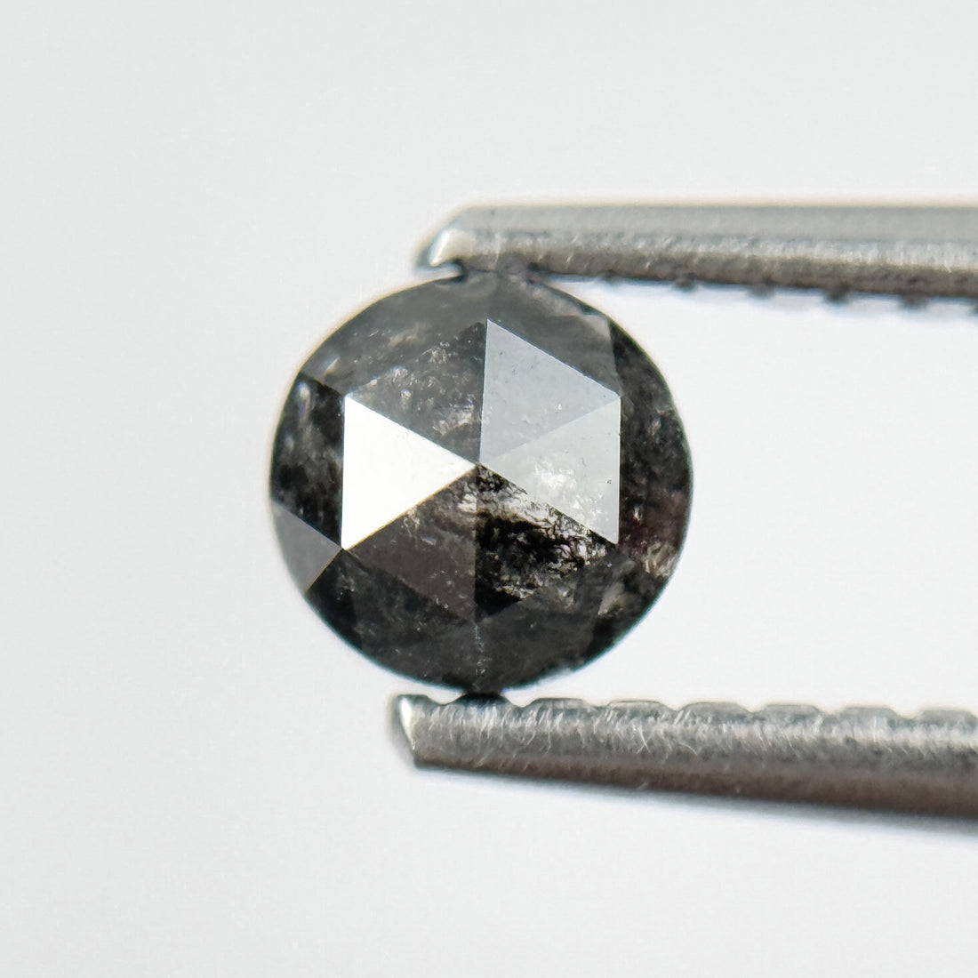0.45 Ct Round Rose Cut Black Natural Salt and Pepper Diamond