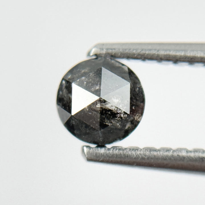 0.45 Ct Round Rose Cut Black Natural Salt and Pepper Diamond