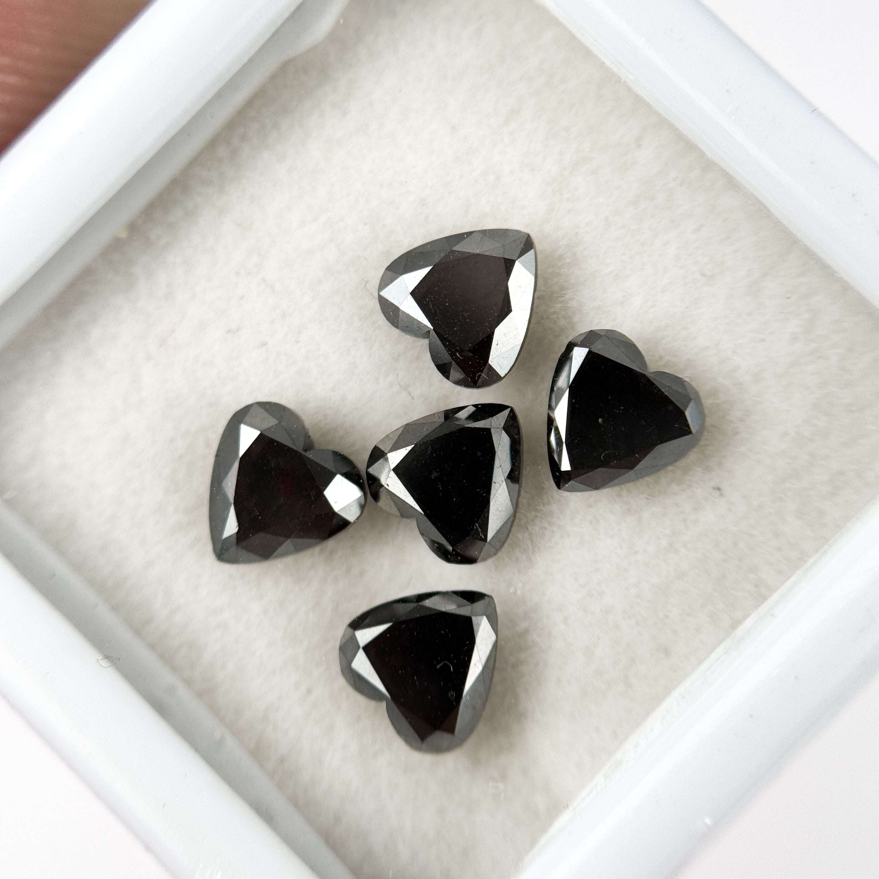 6 MM Heart Brilliant Cut Black Natural Fancy Diamond