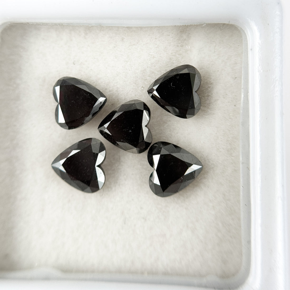 6 MM Heart Brilliant Cut Black Natural Fancy Diamond