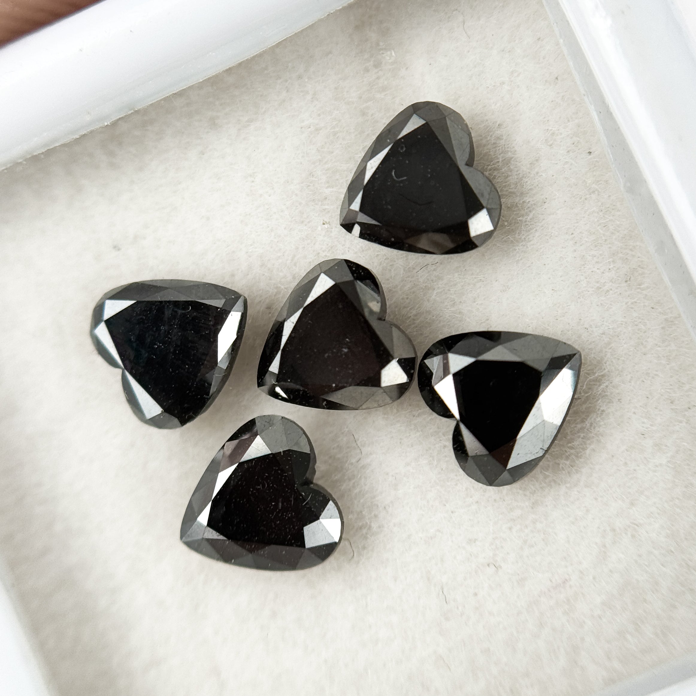 5.5 MM Heart Brilliant Cut Black Natural Fancy Diamond