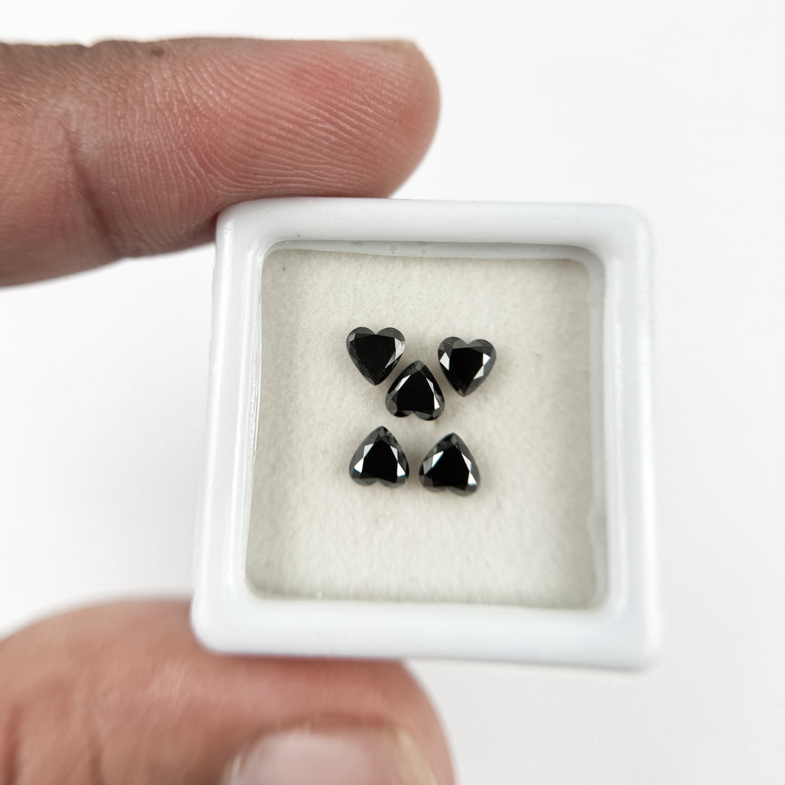 4 MM Heart Brilliant Cut Black Natural Fancy Diamond