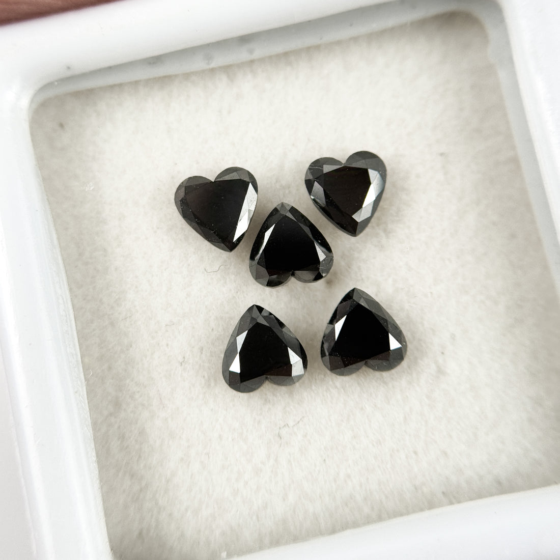 4 MM Heart Brilliant Cut Black Natural Fancy Diamond