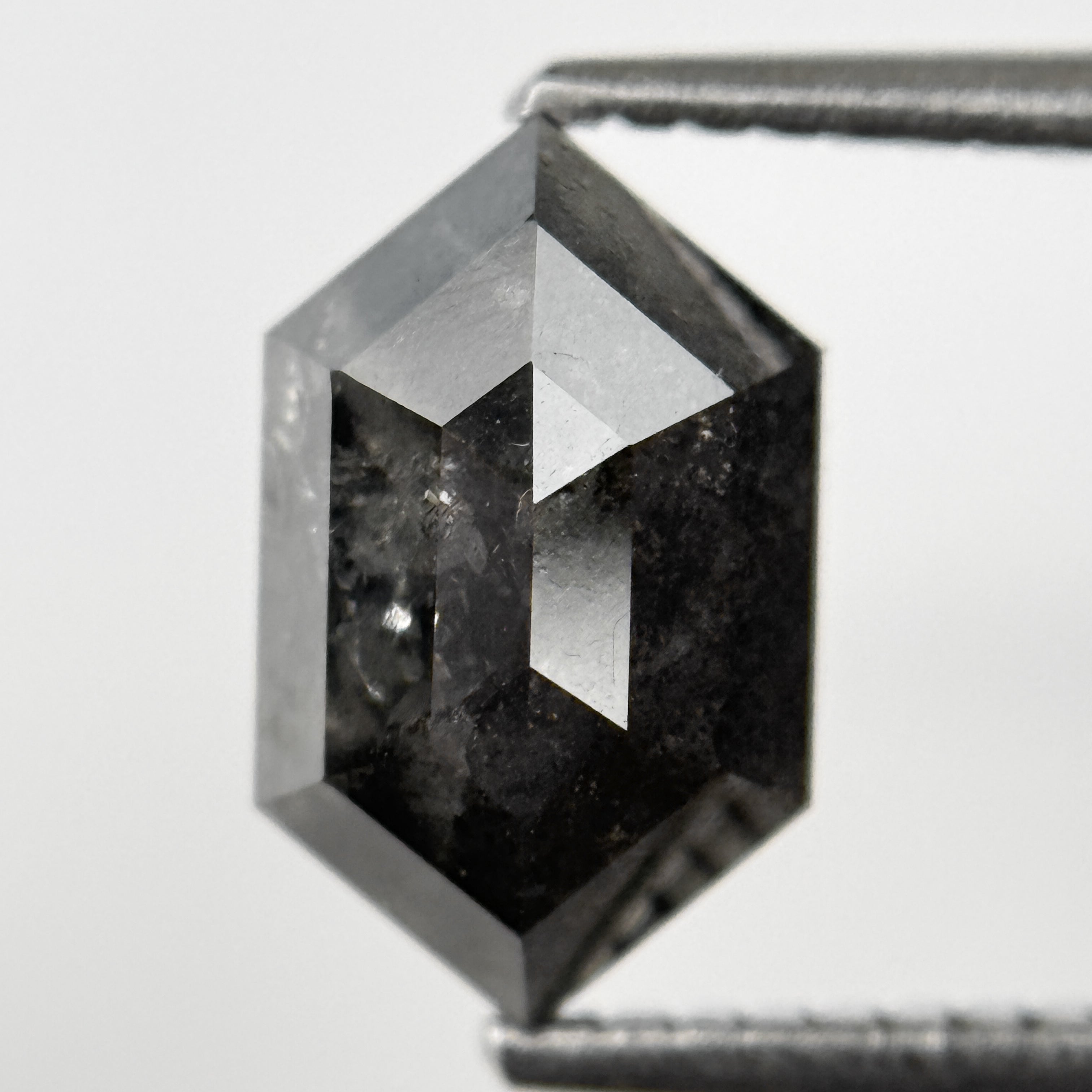 2.11 Ct Round Rose Cut Grey Natural Salt and Pepper Diamond