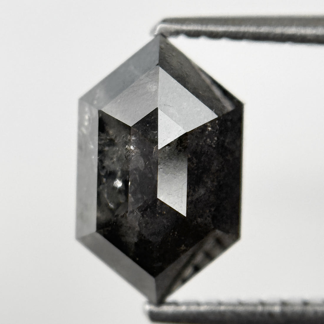 2.11 Ct Round Rose Cut Grey Natural Salt and Pepper Diamond