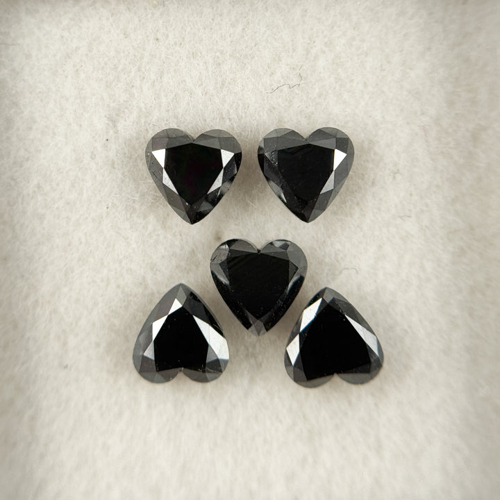 5 MM Heart Brilliant Cut Black Natural Fancy Diamond