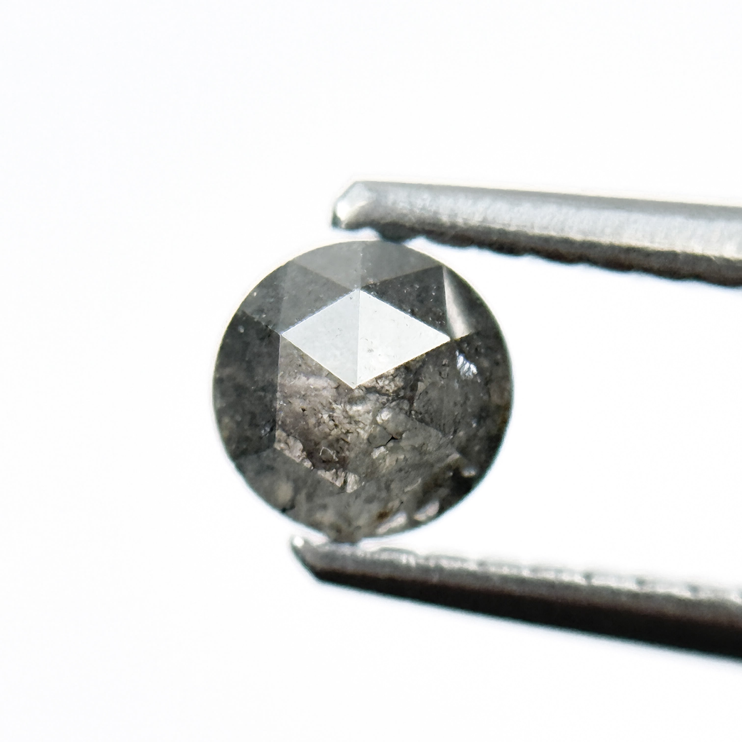 0.63 Ct Round Brilliant Cut Grey Natural Galaxy Diamond