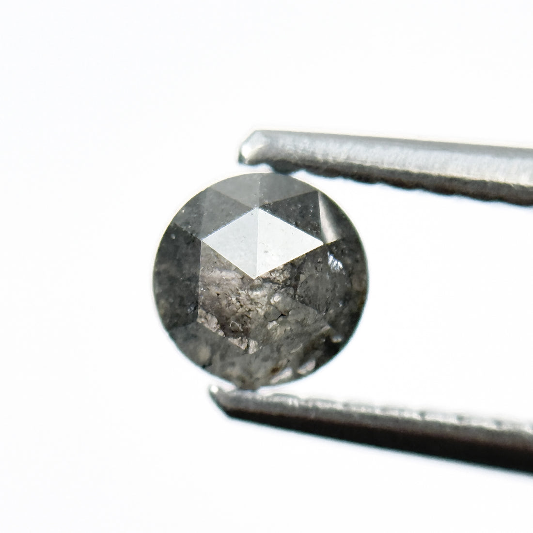 0.63 Ct Round Brilliant Cut Grey Natural Galaxy Diamond