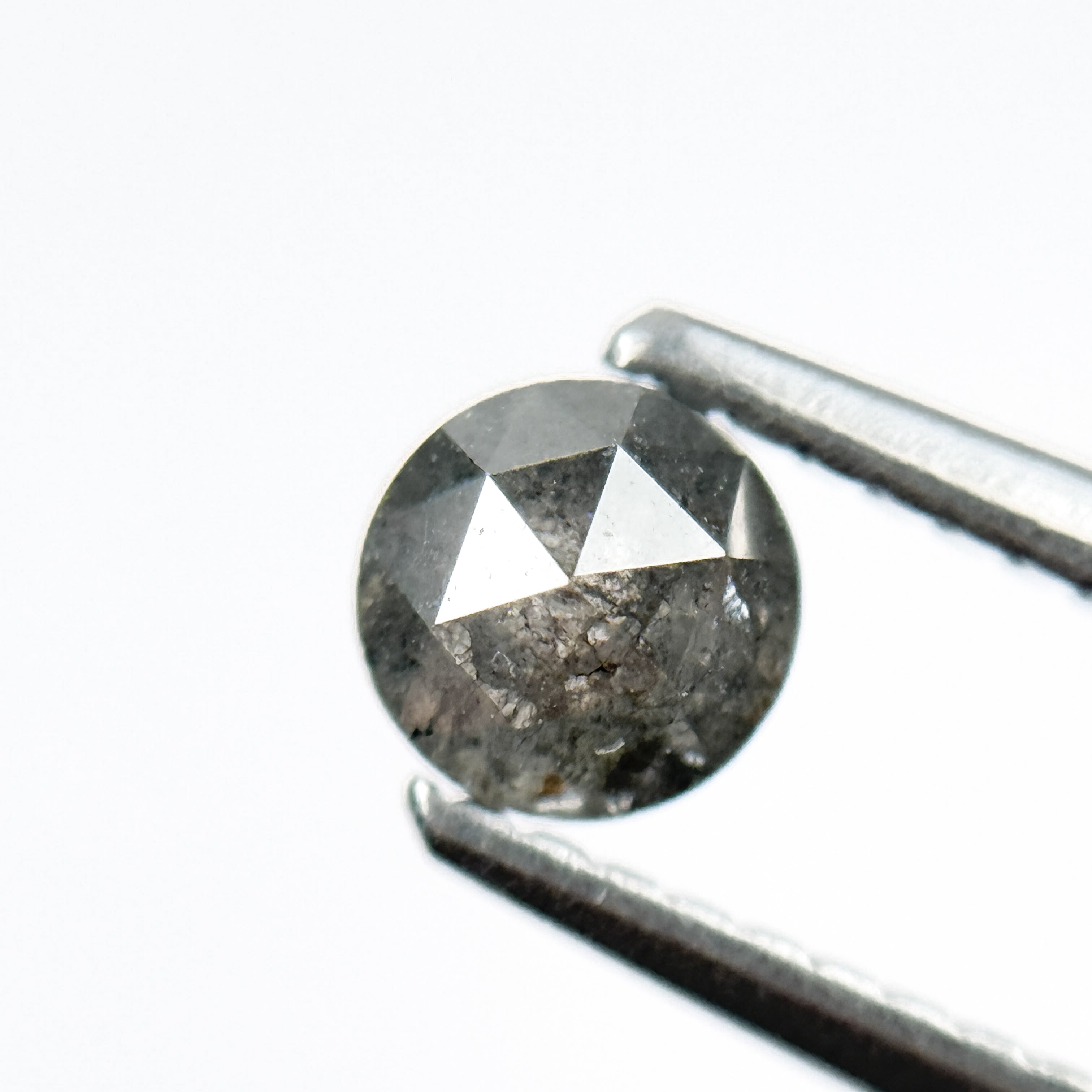 0.63 Ct Round Brilliant Cut Grey Natural Galaxy Diamond