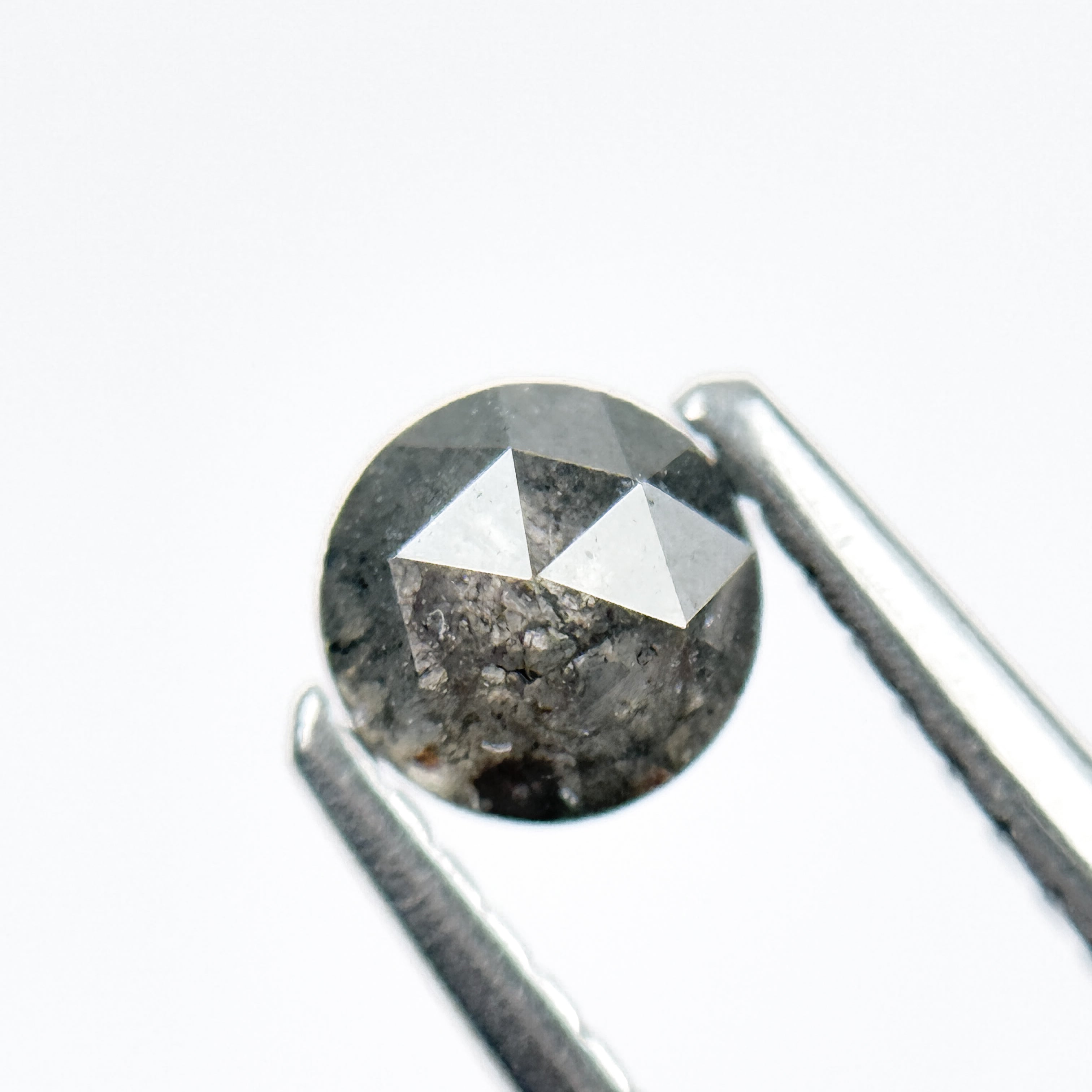 0.63 Ct Round Brilliant Cut Grey Natural Galaxy Diamond