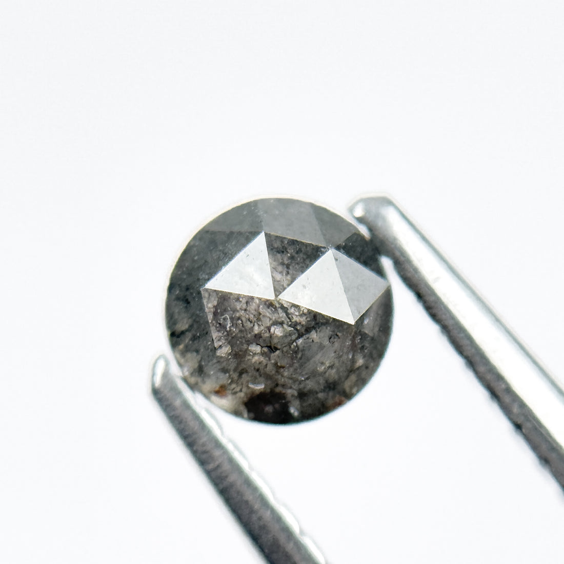 0.63 Ct Round Brilliant Cut Grey Natural Galaxy Diamond