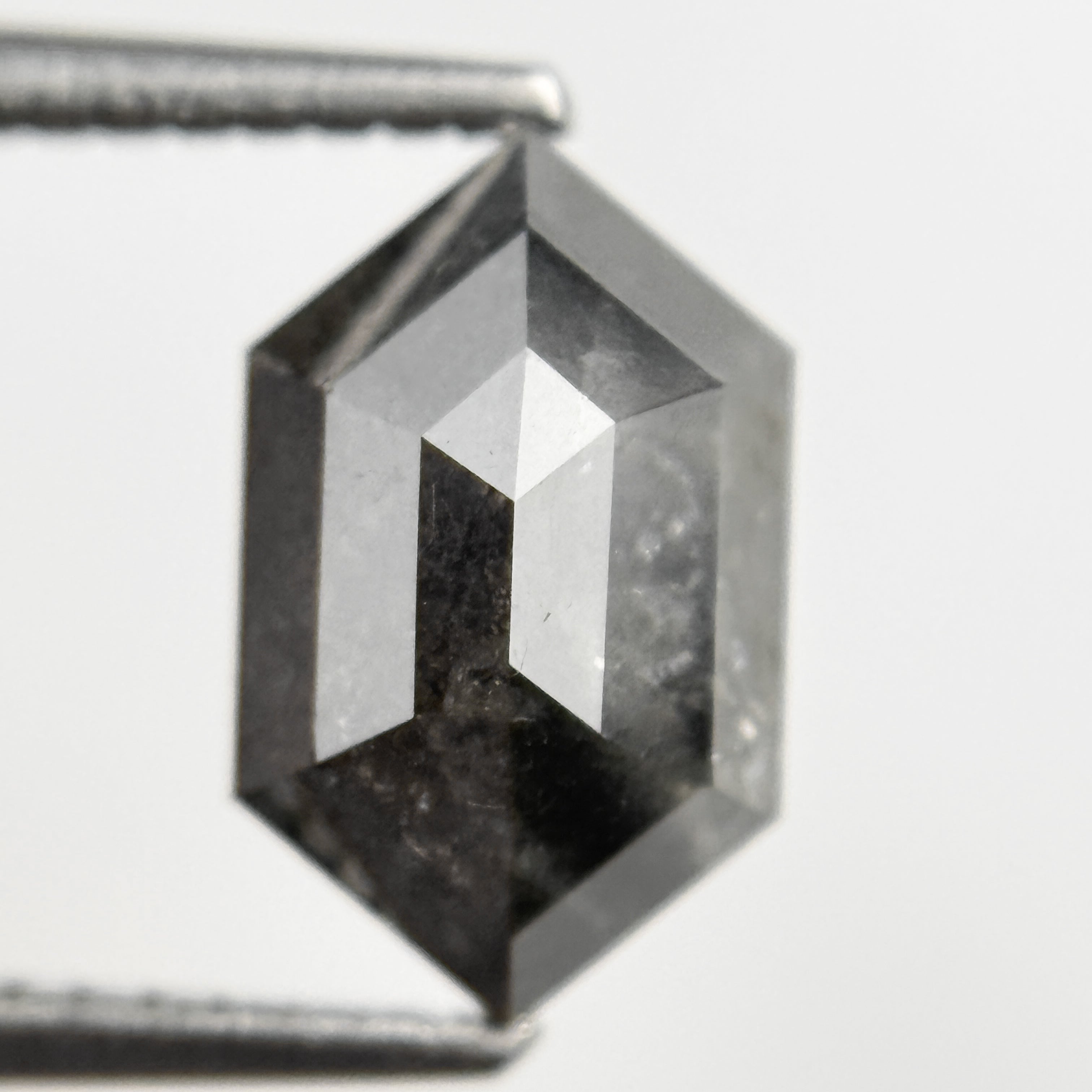 2.11 Ct Round Rose Cut Grey Natural Salt and Pepper Diamond