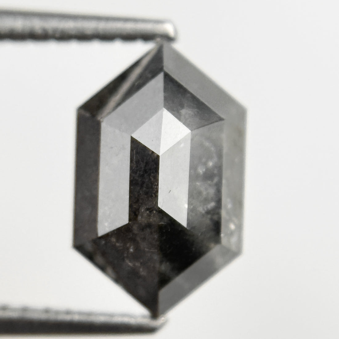 2.11 Ct Round Rose Cut Grey Natural Salt and Pepper Diamond