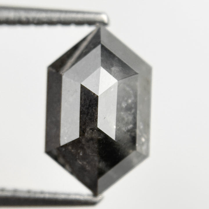 2.11 Ct Round Rose Cut Grey Natural Salt and Pepper Diamond