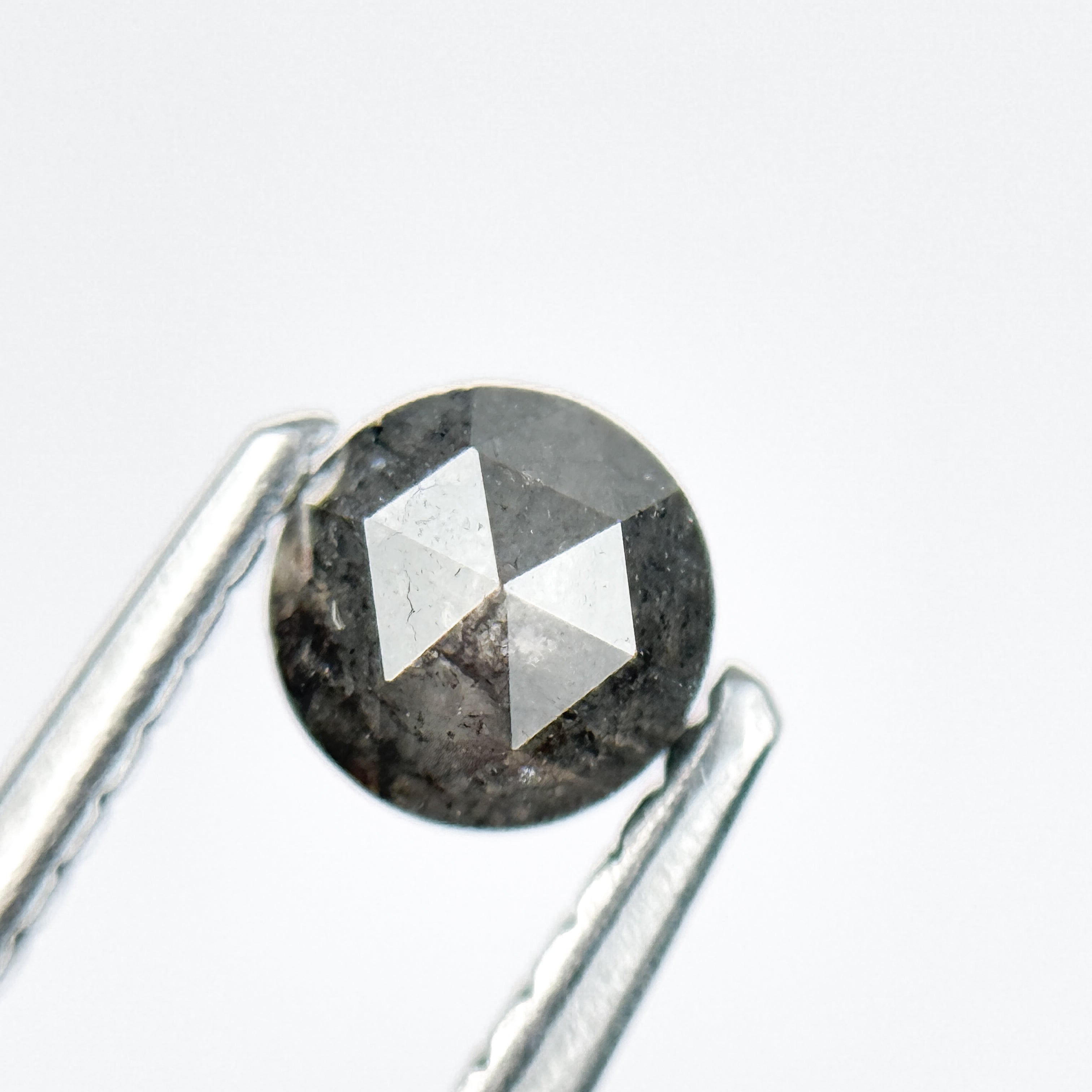 0.63 Ct Round Brilliant Cut Grey Natural Galaxy Diamond