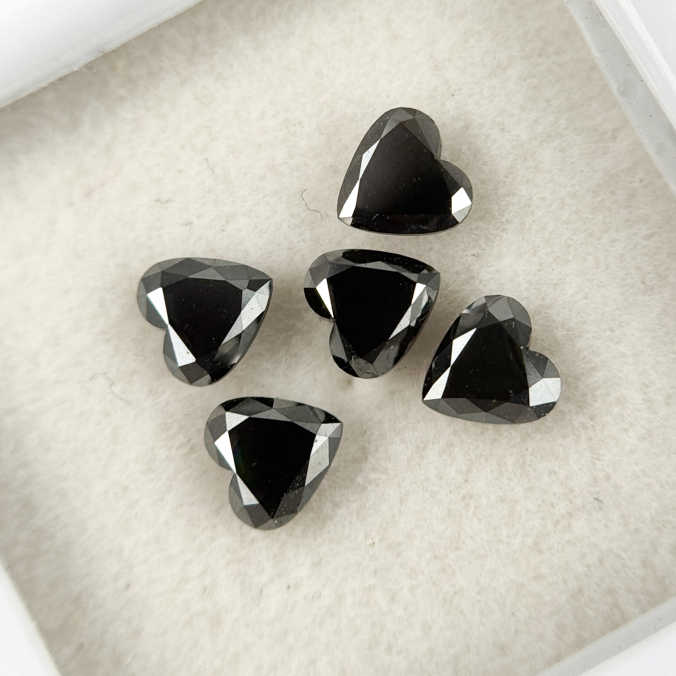 5 MM Heart Brilliant Cut Black Natural Fancy Diamond