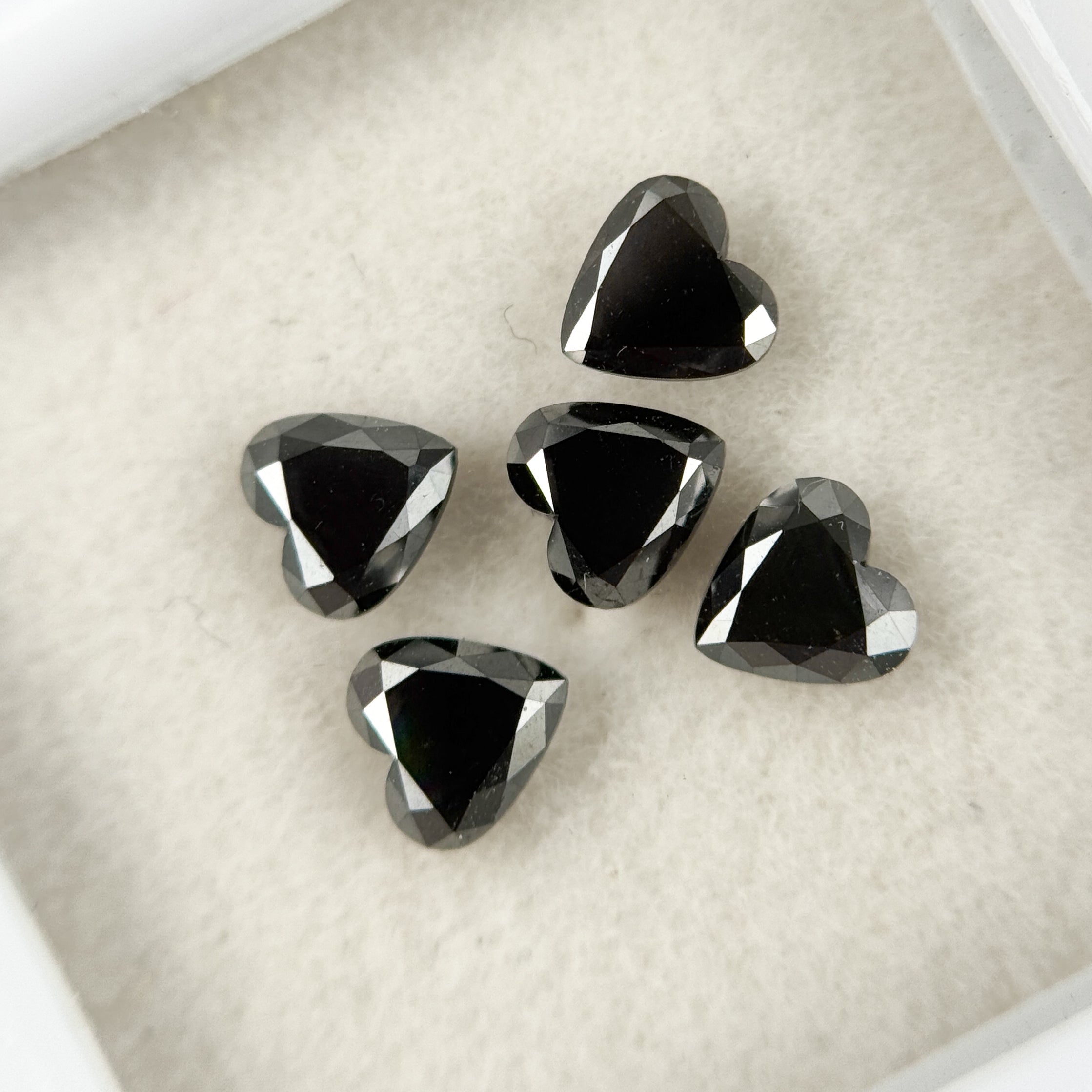 5 MM Heart Brilliant Cut Black Natural Fancy Diamond
