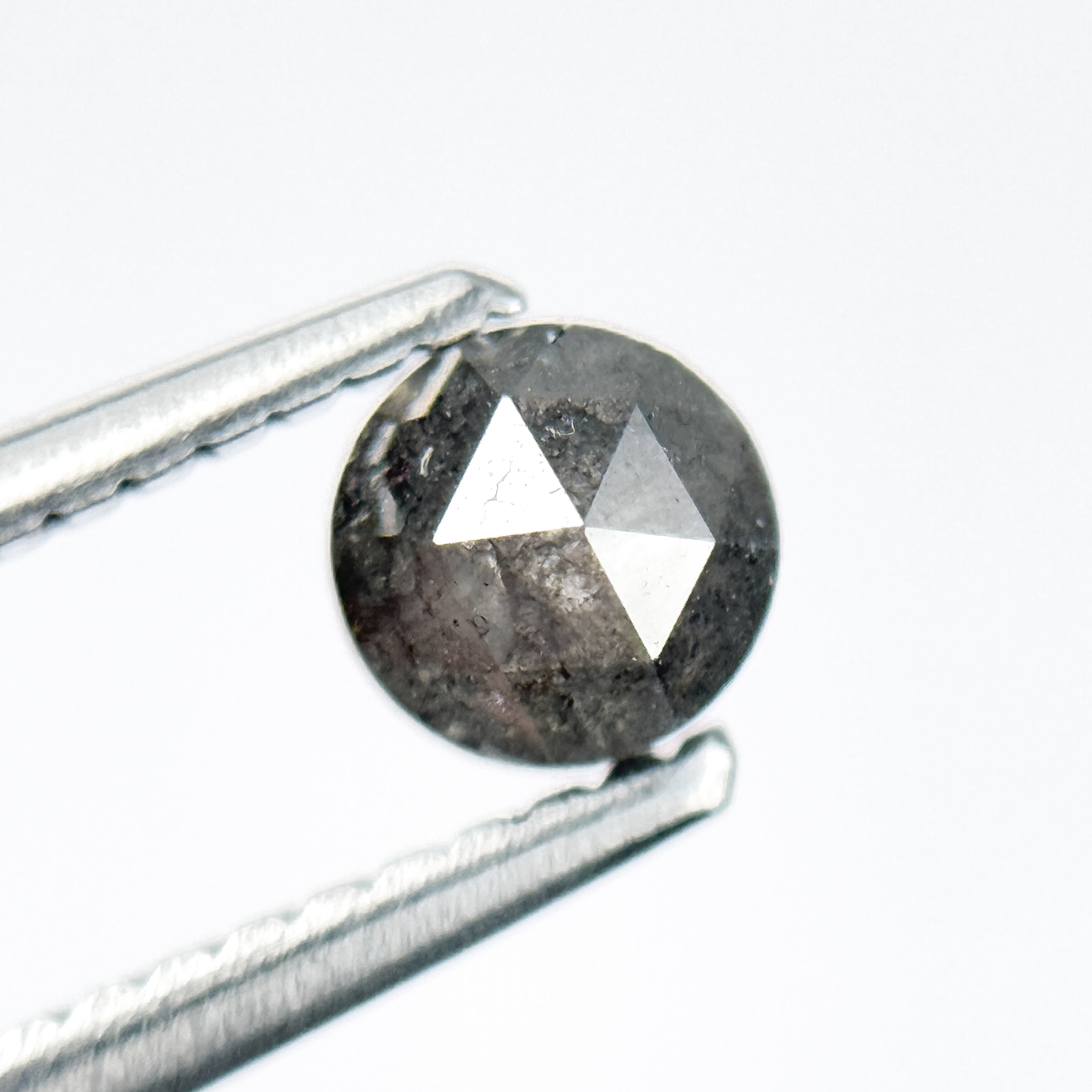 0.63 Ct Round Brilliant Cut Grey Natural Galaxy Diamond