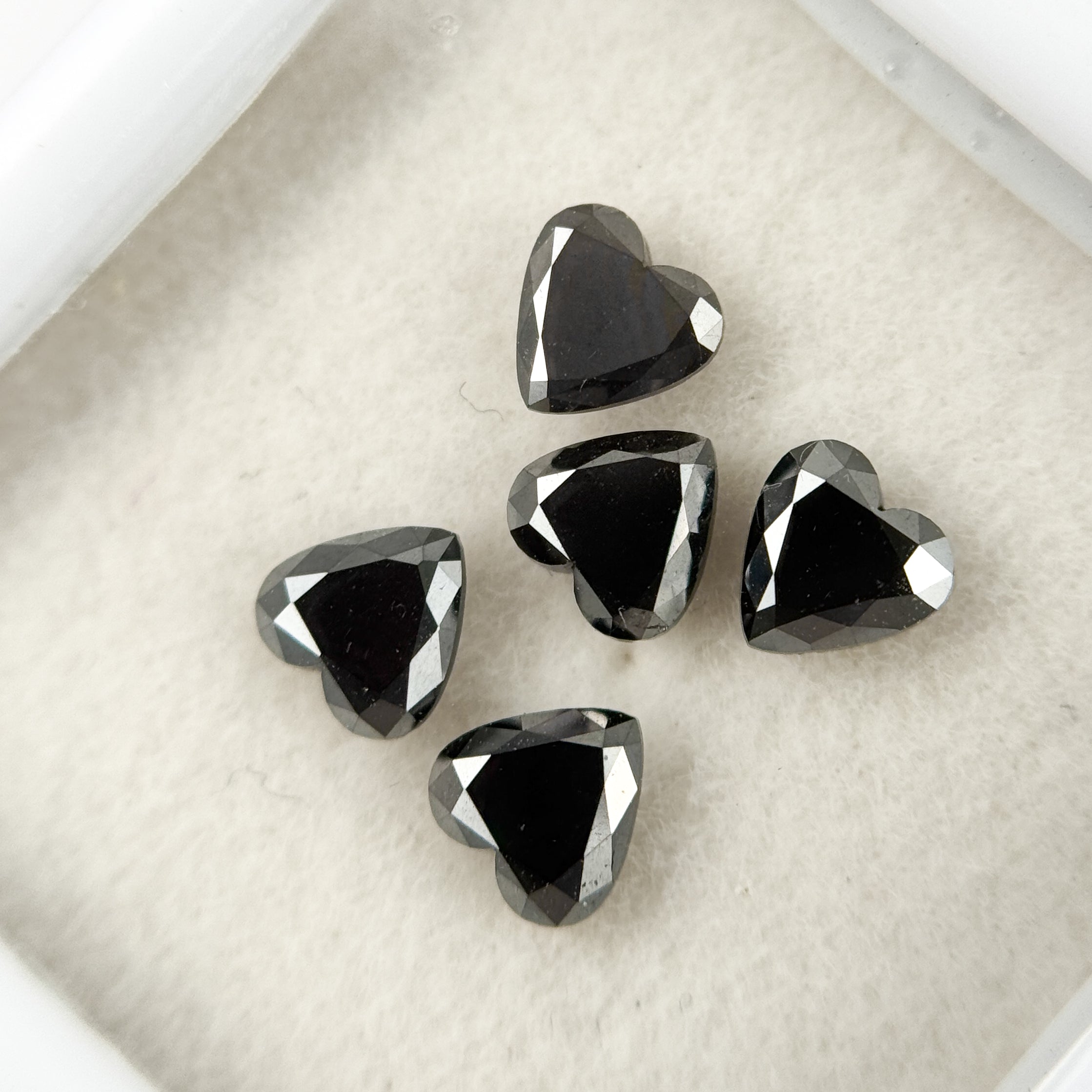 5 MM Heart Brilliant Cut Black Natural Fancy Diamond