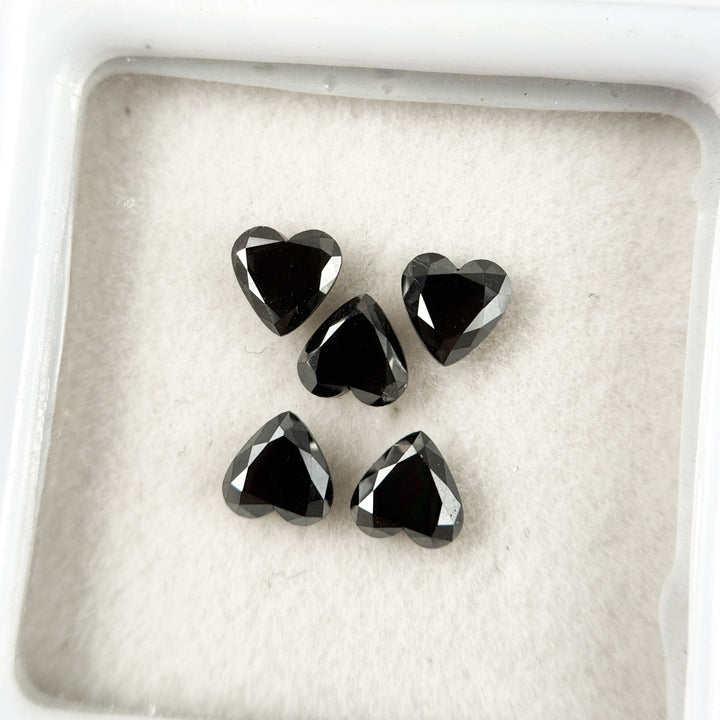 3 MM Heart Brilliant Cut Black Natural Fancy Diamond