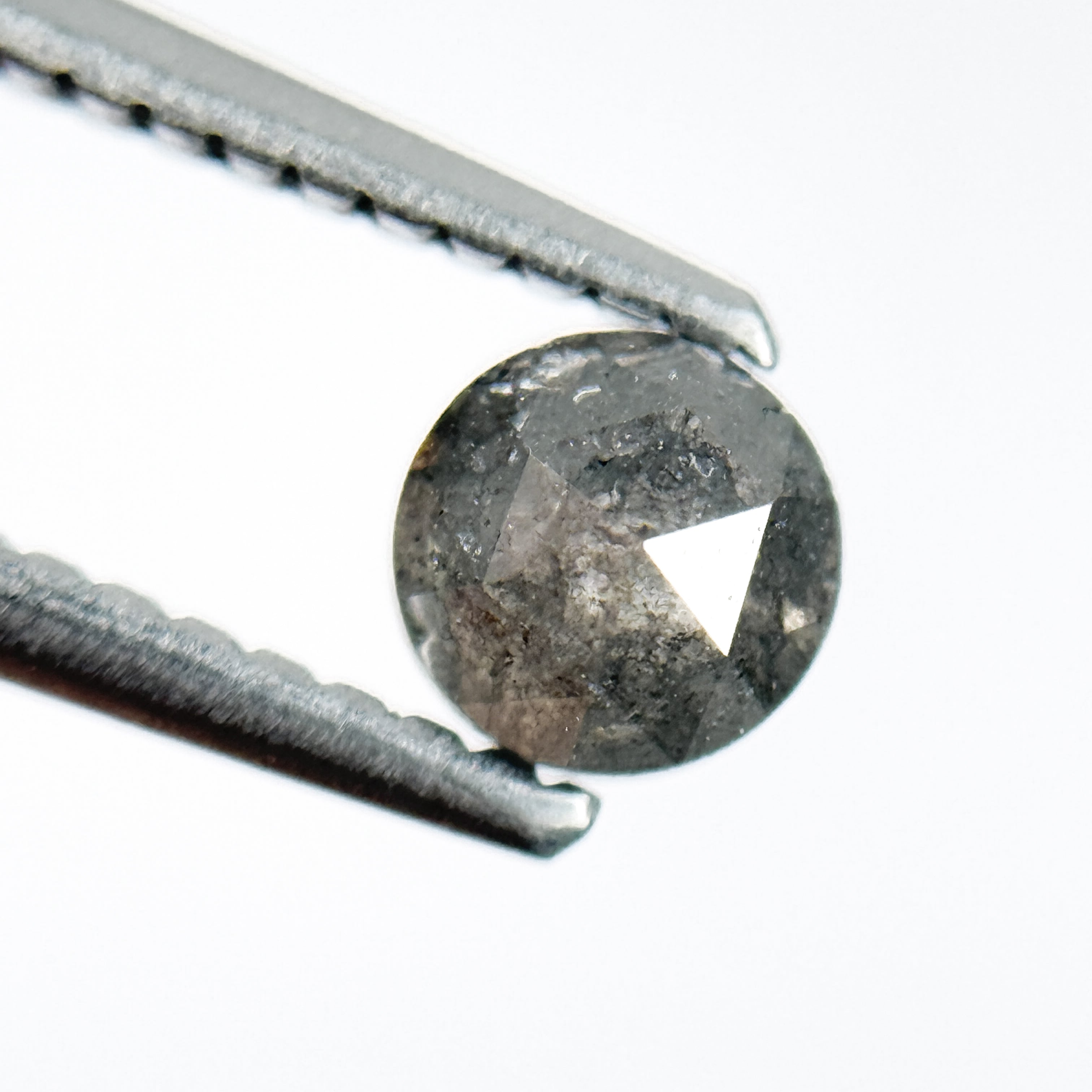 0.63 Ct Round Brilliant Cut Grey Natural Galaxy Diamond