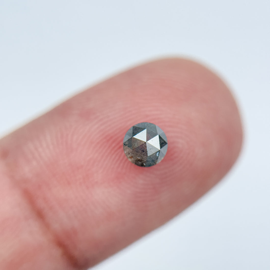 0.63 Ct Round Brilliant Cut Grey Natural Galaxy Diamond