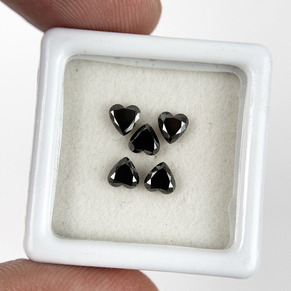 4 MM Heart Brilliant Cut Black Natural Fancy Diamond