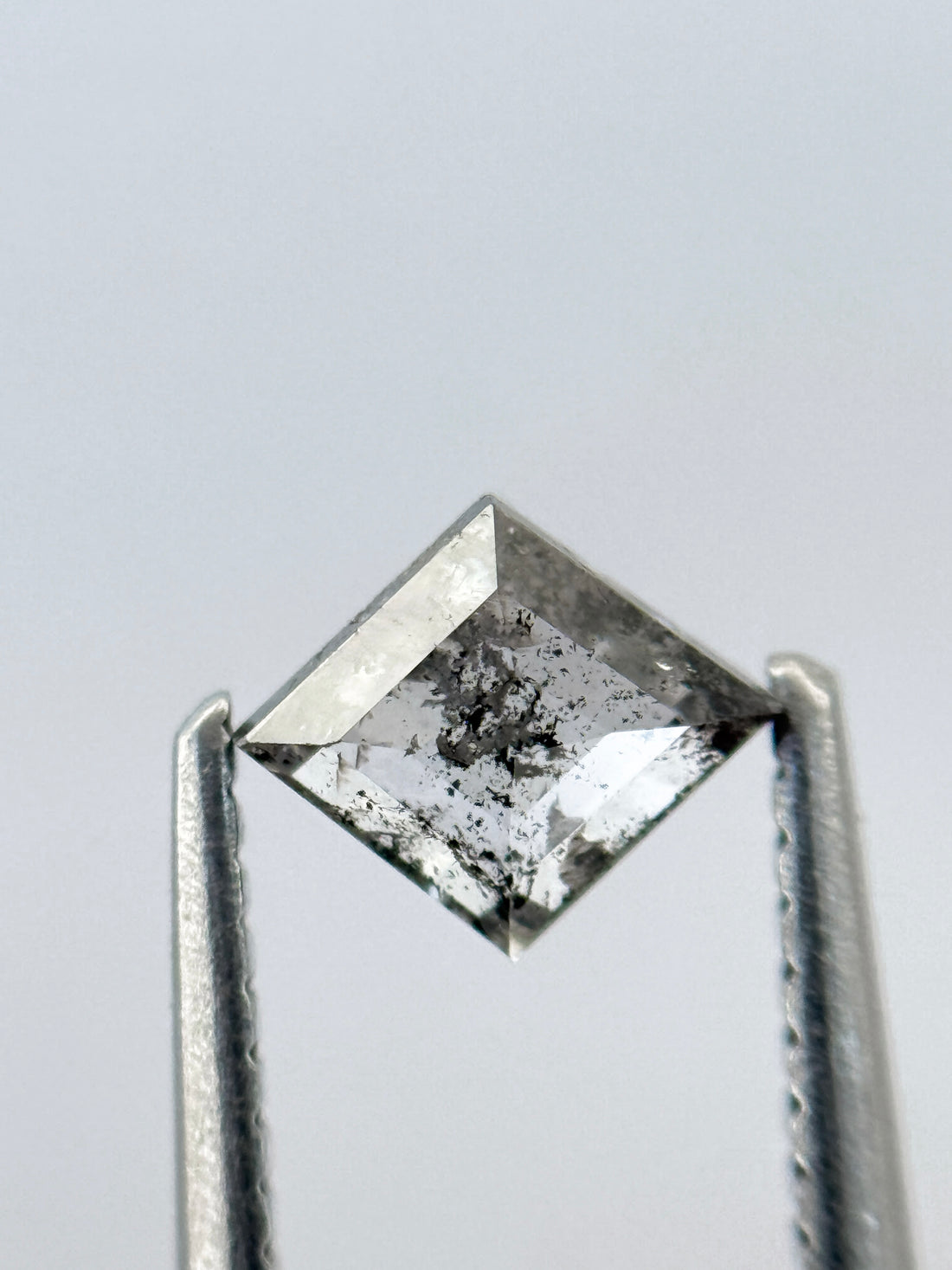 0.54 Ct Kite Rose Cut Grey Natural Salt and Pepper Diamond