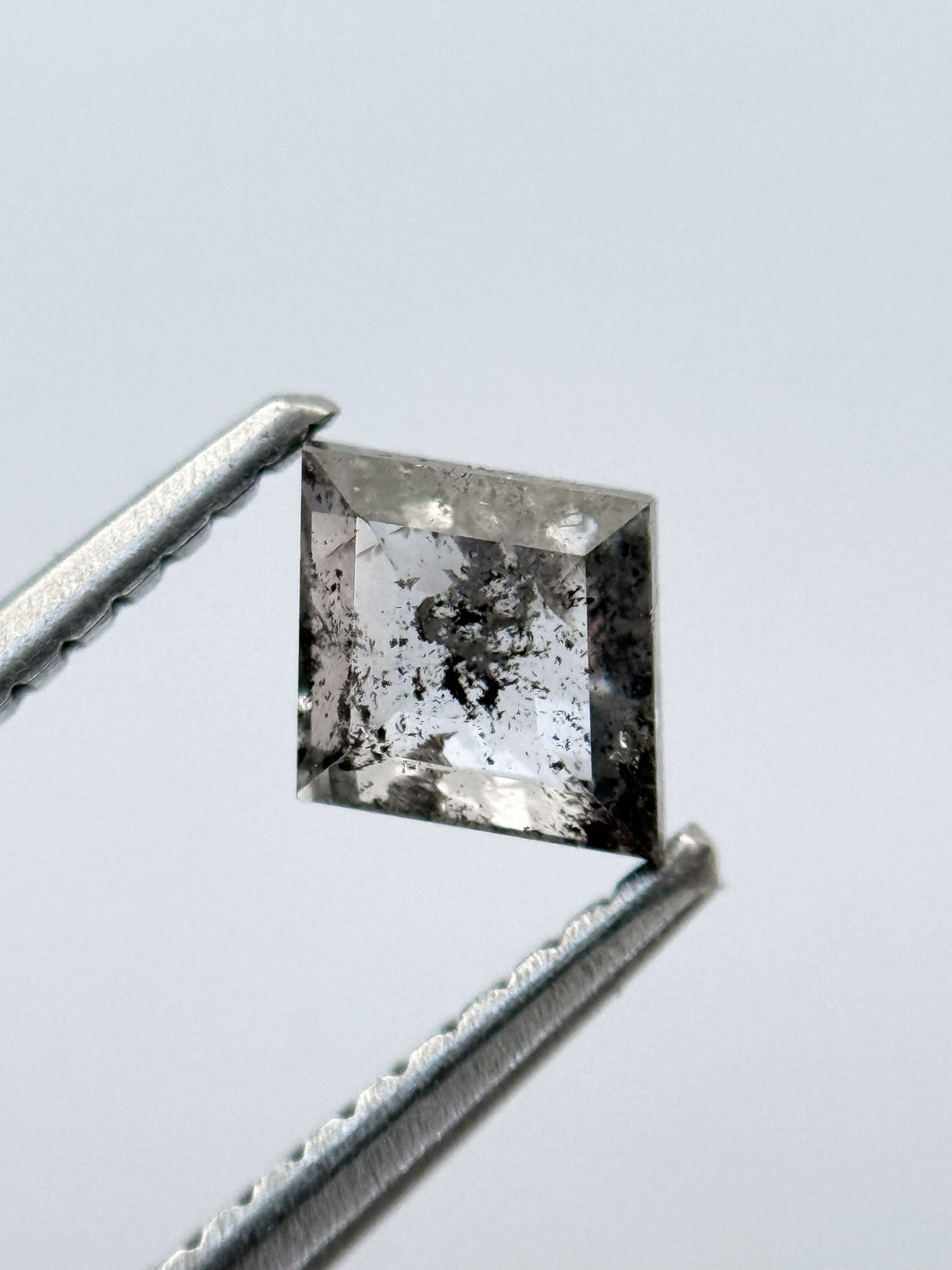 0.54 Ct Kite Rose Cut Grey Natural Salt and Pepper Diamond