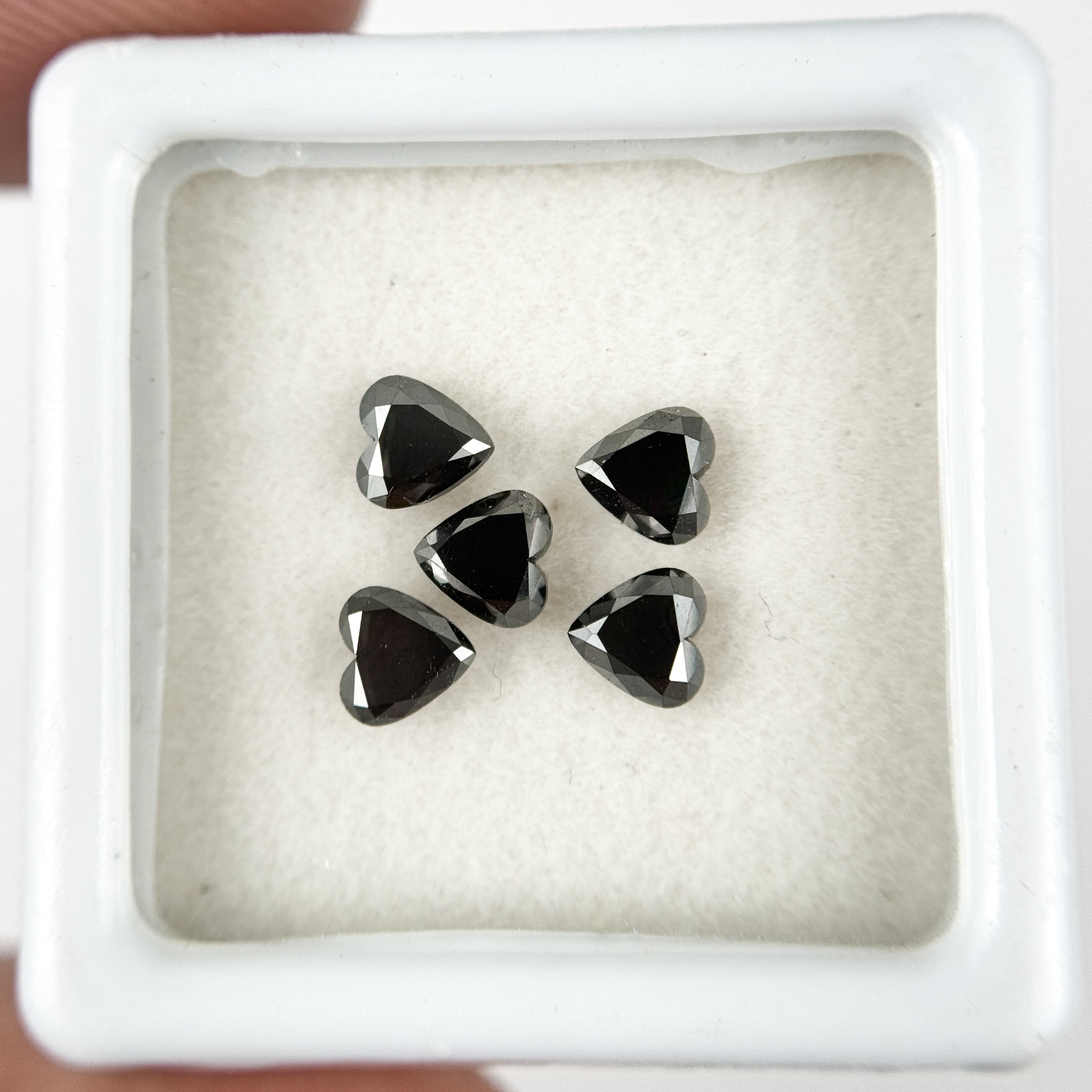 3 MM Heart Brilliant Cut Black Natural Fancy Diamond