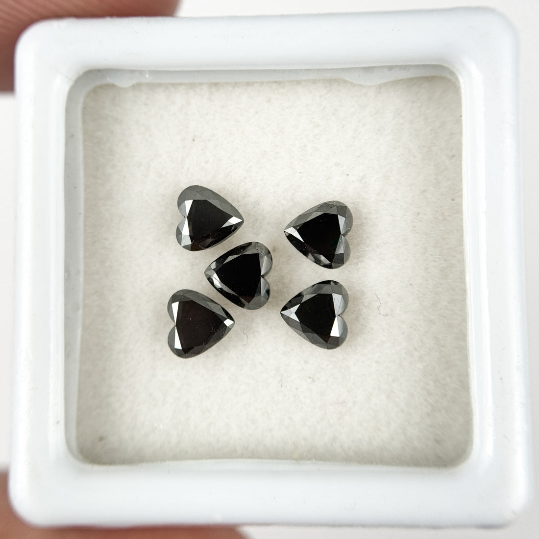 4 MM Heart Brilliant Cut Black Natural Fancy Diamond