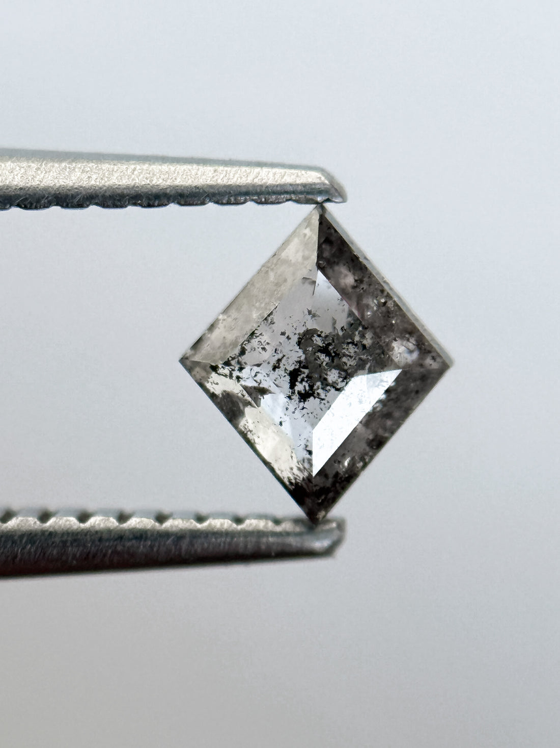 0.54 Ct Kite Rose Cut Grey Natural Salt and Pepper Diamond