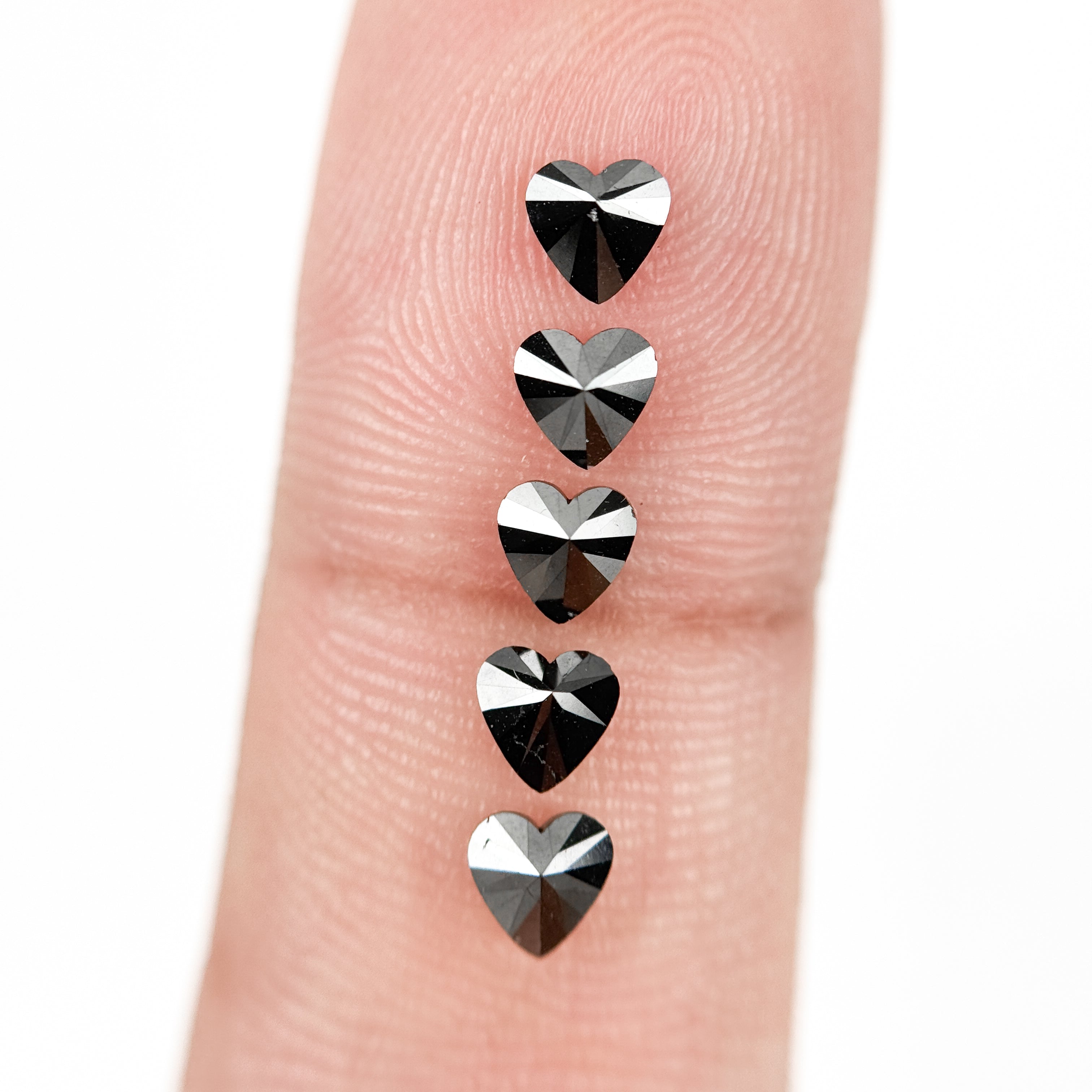 4 MM Heart Brilliant Cut Black Natural Fancy Diamond