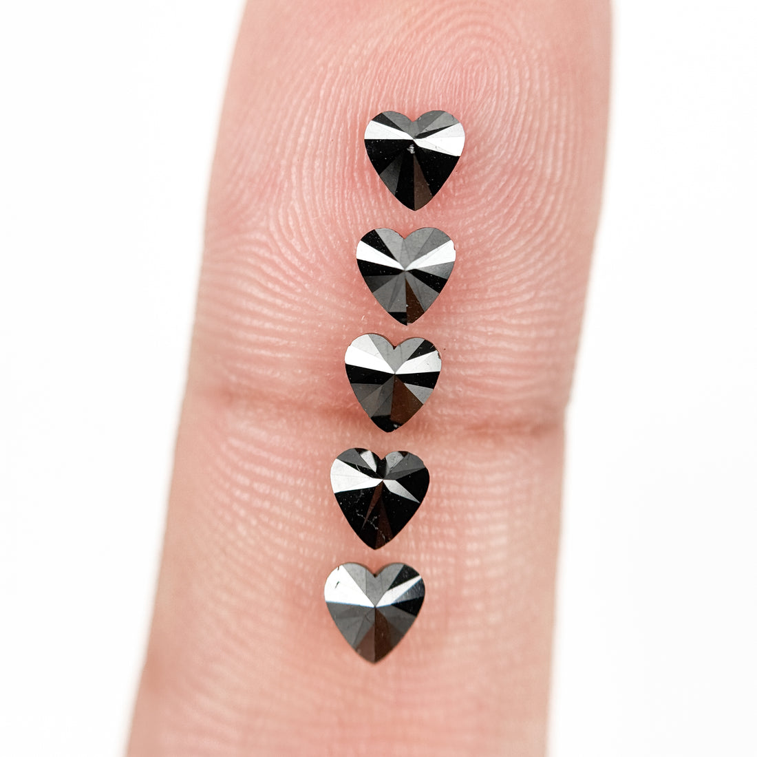 4 MM Heart Brilliant Cut Black Natural Fancy Diamond