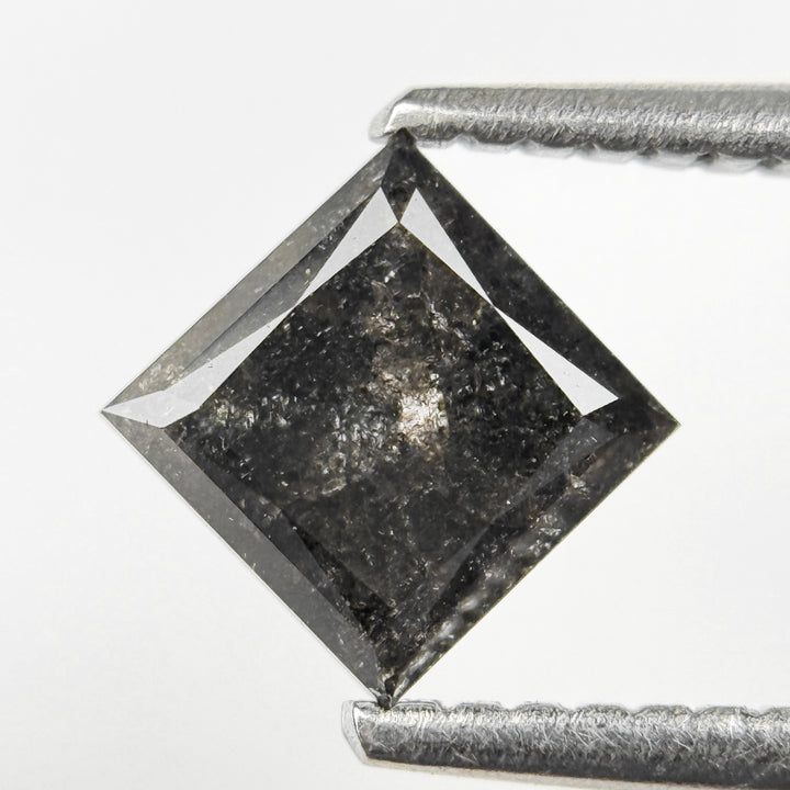 1.05 Ct Princess Rose Cut Grey Natural Salt and Pepper Diamond