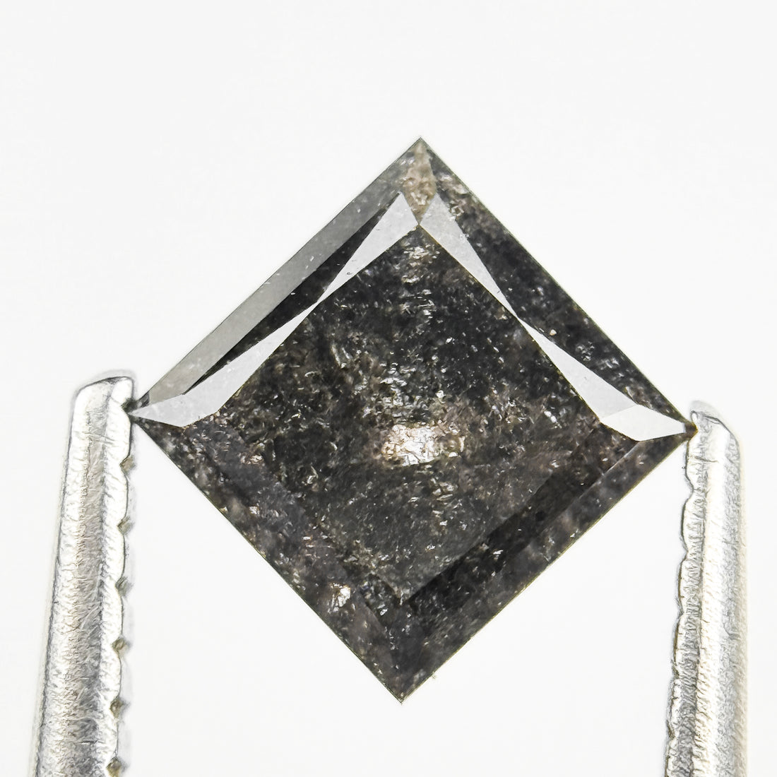 1.05 Ct Princess Rose Cut Grey Natural Salt and Pepper Diamond