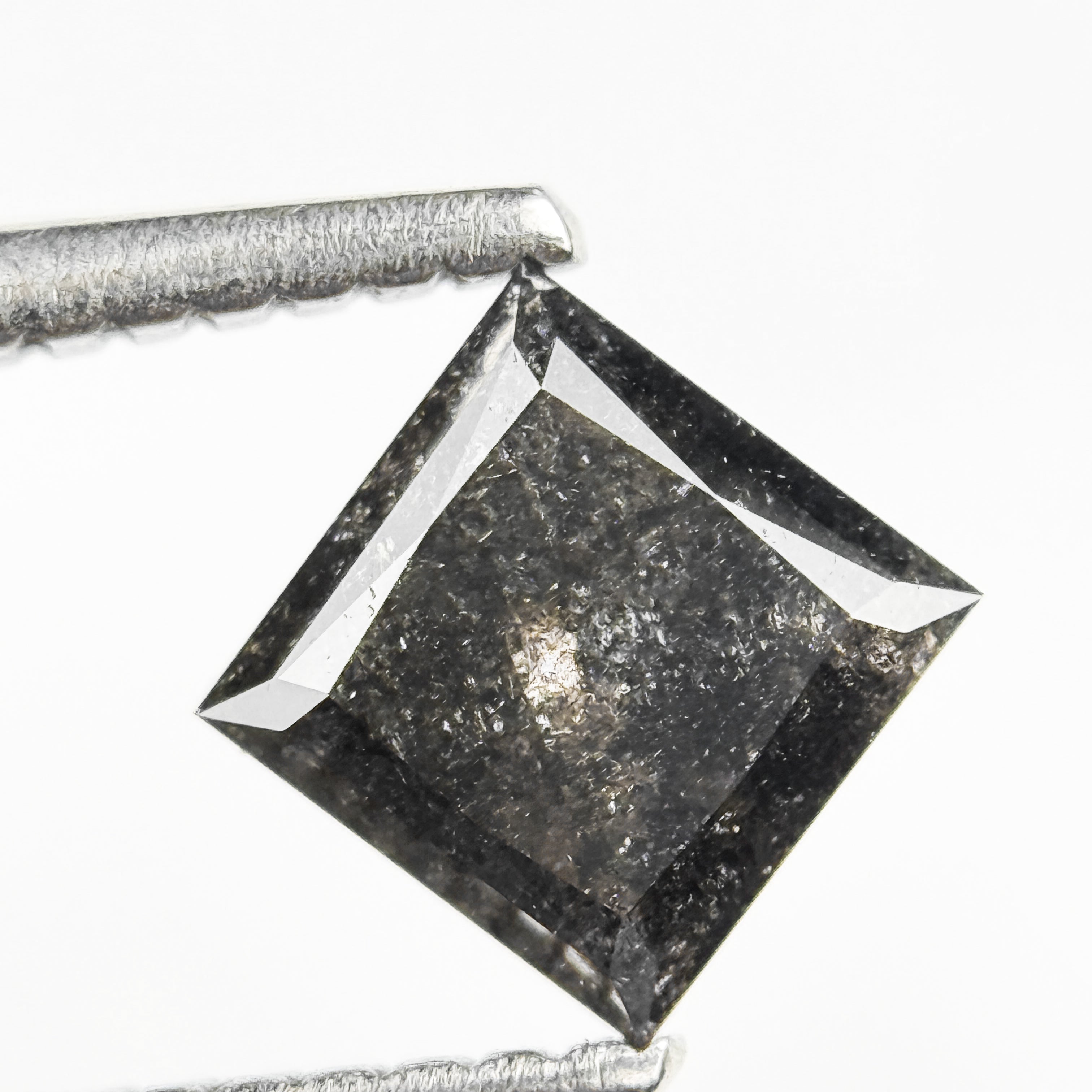1.05 Ct Princess Rose Cut Grey Natural Salt and Pepper Diamond